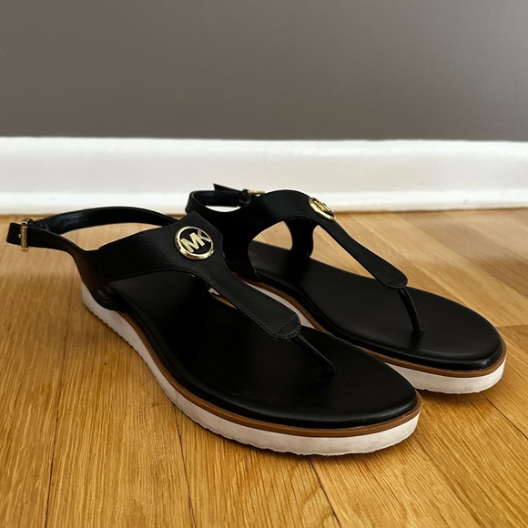 MICHAEL Michael Kors Shoes - black & gold Micheal Kors sandals!